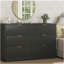 Commode à 6 tiroirs, commode pour chambre à coucher, salon, couloir et entrée Simply Modern - Grande armoire de rangement noire-175135041