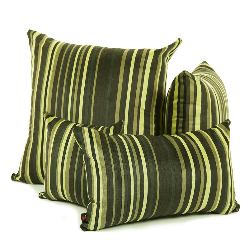 Alonzo Striped Square Throw Cushion, 28 x 28cm, Lime