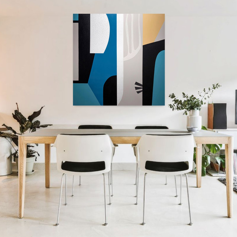 Intérieur et extérieur II, art abstrait contemporain, H 36 po x l 36 po