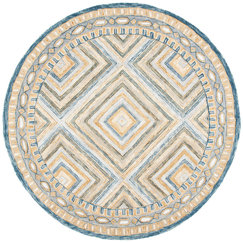 Tapis intérieur / extérieur touffeté à la main Seidl, Rond 5 pi