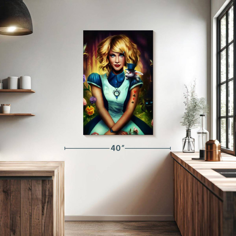 Alice au pays des merveilles, H 39 po x l 26 po