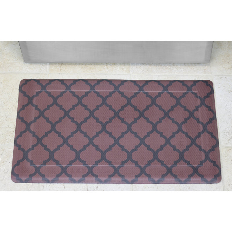 Tapis de cuisine comfort quadrilobe, Rouge/noir