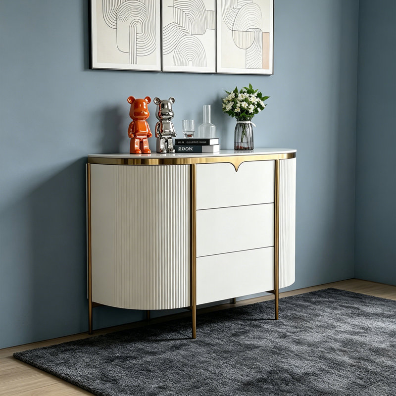 Armoire d'appoint minimaliste de style italien, Blanc