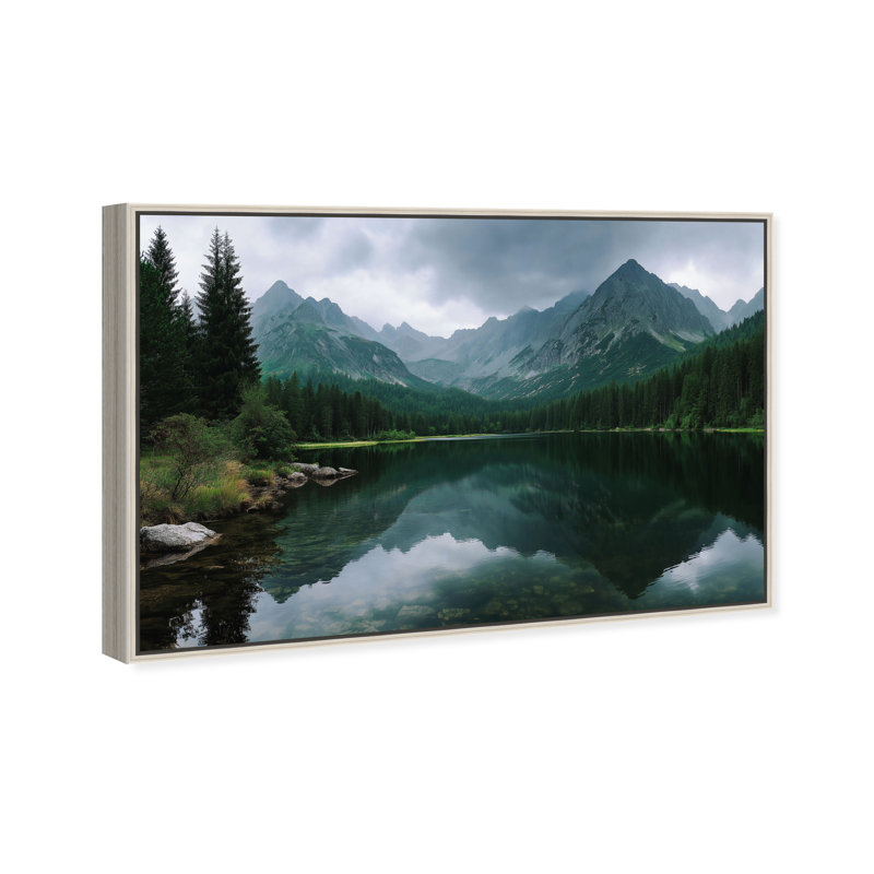 Mountain Mirror I Print by Oliver Gal, 21" H x 31" W, Silver Floater Frame