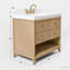 Ensemble de meuble-lavabo Momo avec comptoir en quartz blanc et lavabo encastré blanc-103966006-116723353