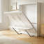 Lit escamotable mural blanc grand format facile à assembler avec bureau, pieds automatiques pour hôtel et salon