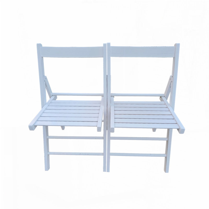 Chaise pliante 2 pièces, Blanc