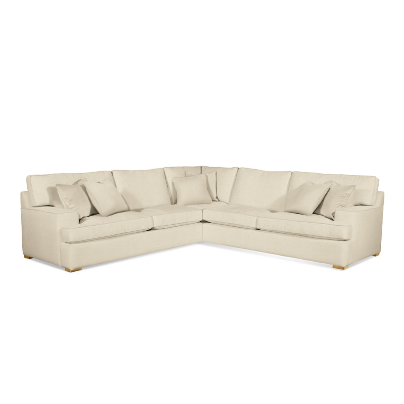 Sadie L-Sectional, Ivory Crypton Performance; 0886-91, Honey Finish