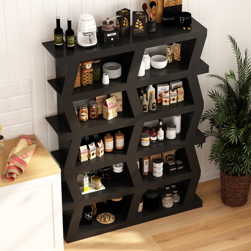 51.2 Inches Wide 6-Layer Wooden Kitchen Rack Multi-Function Storage Rack
