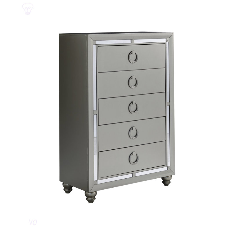 Commode argentée CHLOE GEMSTONE