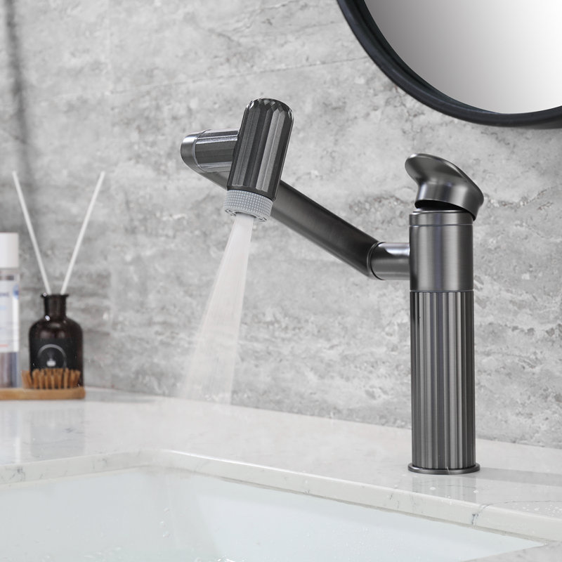 Lefton Rotatable Bathroom Faucet With 2 Water Modes, Single Hole Vanity Sink Faucet For Bathroom And Laundry Room, BF2208
