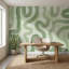Décoration murale abstraite à motif de papier peint vert-1031443932-1031443922