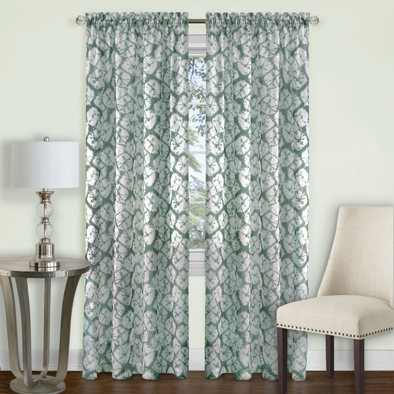 Bowerton Semi Sheer Curtain Single Panel, 52"W x 63"L, Sage