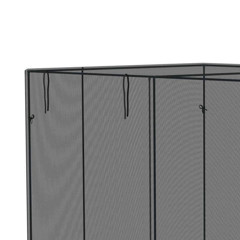 Outsunny  Crop Cage, Plant Protection Tent with Zippered Doors for Vegetable Garden, Backyard, Black, 6.5' H x 10' W x 6.5' D