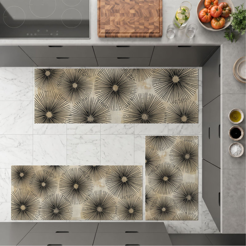 Tapis de cuisine lavables antidérapants Starburst
