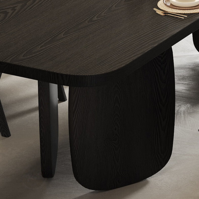 French Retro Black Rectangular Dining Table