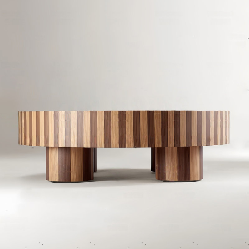Table basse vintage en bois massif peinte à la main, H 13 po x L 35,4 po x l 35,4 po