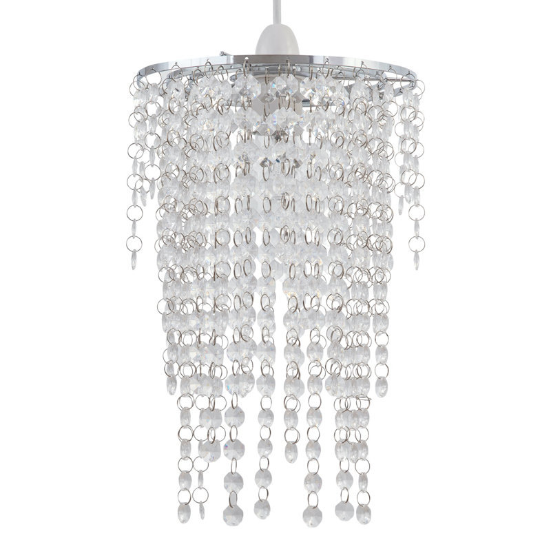 Jewell 30cm H Plastic Drum Pendant Shade ( Uno ), Clear