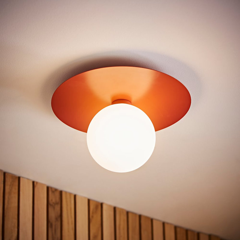 Demetro Glass Flush Mount, Rust