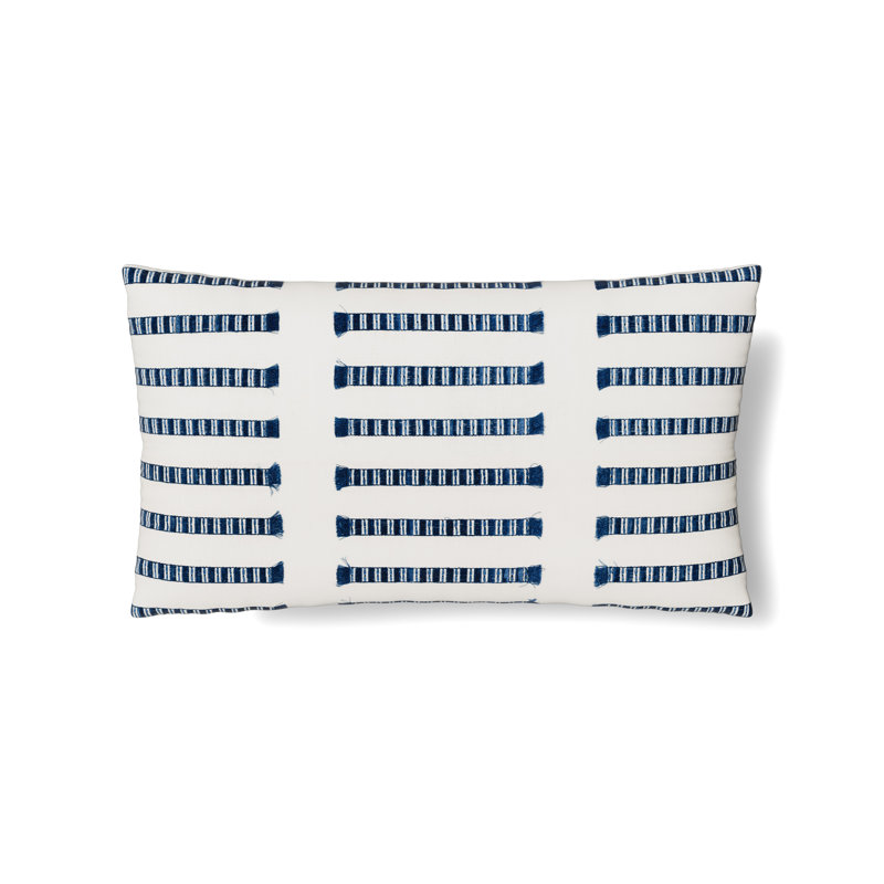 Latera Pillow, 24" x 14", White-Blue
