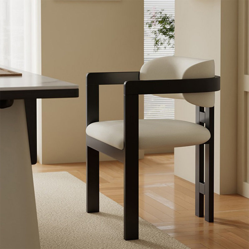 Ensemble de chaises à dossier 31,1 "blanc + noir uni (ensemble de 2)