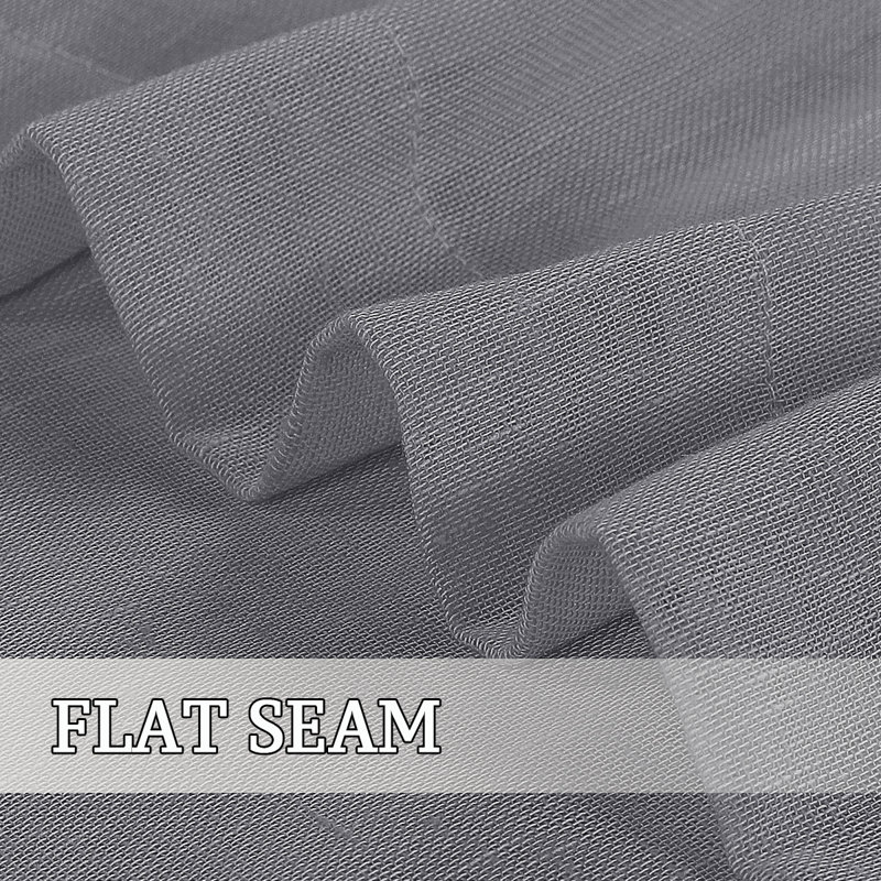 Dawan Faux Linen Semi-Sheer Grommet Curtain Panels, 52" W x 108" L, Dove