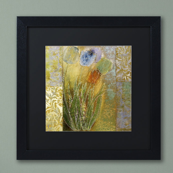 "Emily I" par Jadaya - Reproduction d'art graphique sur toile encadrée, H 11 po x l 14 po x P 0,5 po, Noir, Argent