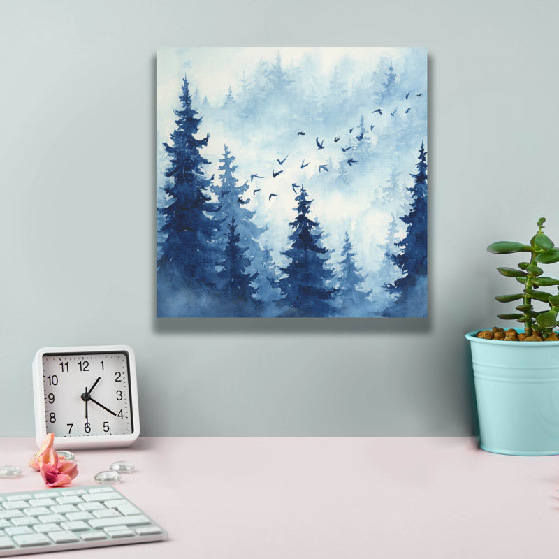  «Above The Blue Pines» par Anika Goodhue, art mural sur toile, 12 po x 12 po, H 12 po x l 12 po