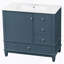 Meuble-lavabo autoportant avec tablettes et 3 tiroirs en céramique