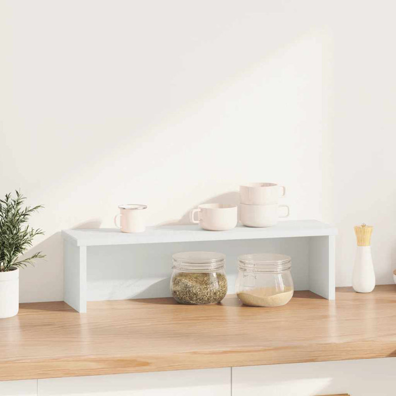 Support de cuisine empilable en bois d'ingénierie 5,9 x 6,3 po, H 6,3 po x l 23,6 po x P 5,9 po, Blanc