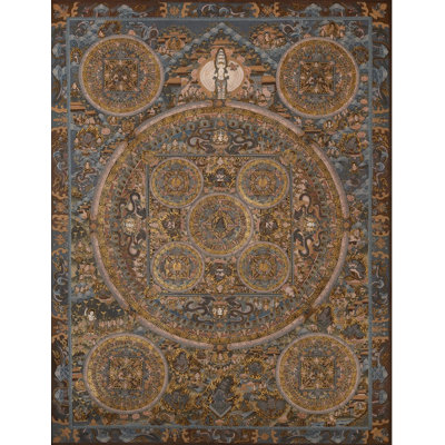 9 Mandala (Brocadeless Thangka) | 24 Carat Gold With Acrylic Color On Cotton Canvas