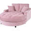 Méridienne de 55 po, revêtement en chenille rose, coussins amovibles pour un lit de style moderne, salon douillet et confortable