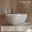 Baignoire autoportante MonBlari 63 po x 29,5 po en acrylique blanc avec trop-plein et bonde rétractable pour salle de bain-134040421-134040425