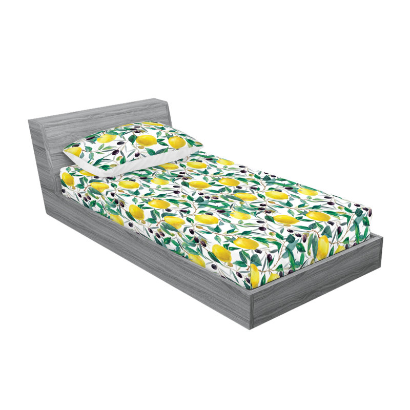 Drap-housse Ambesonne, Ensemble de draps pour lit simple TG avec 1 taie d