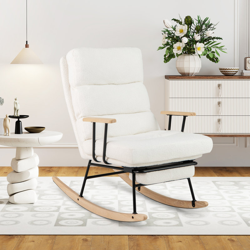 1 chaise berçante avec dossier réglable à 5 niveaux et repose-pieds rétractable PCS
