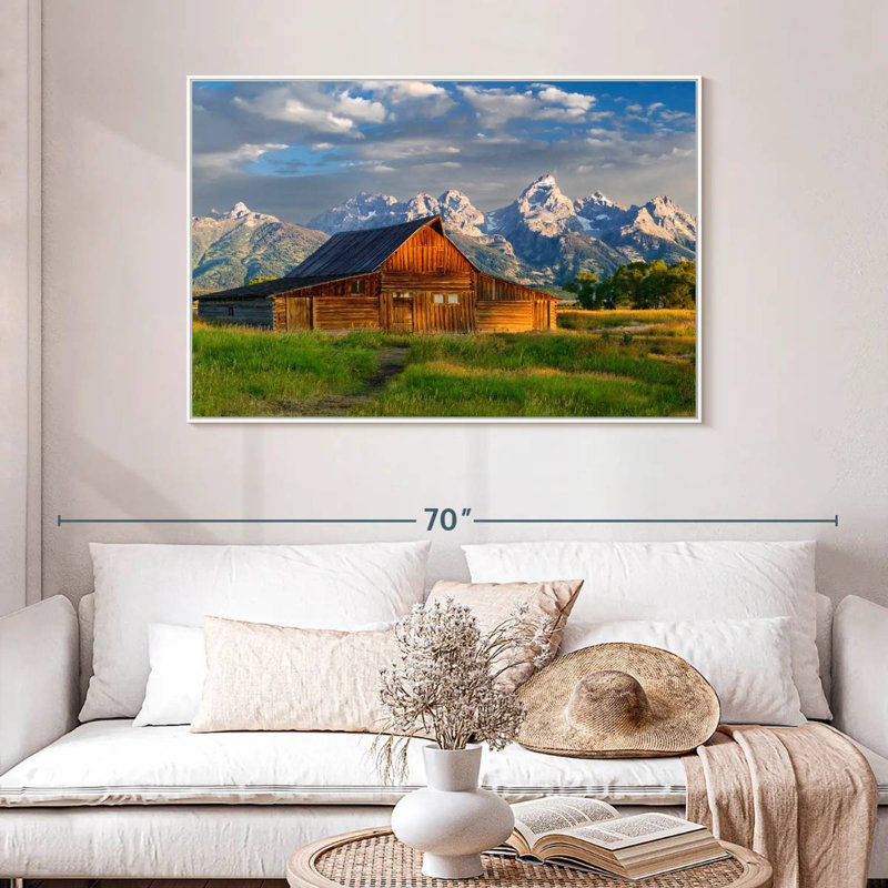 Parc national de Grand Teton, Wyoming, 46 po x 31 po, Cadre flottant blanc