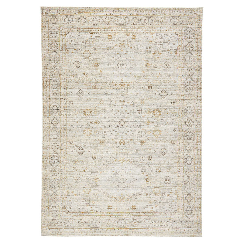 Collection Alissa tissé à plat - Bordure rustique ivoire, Rectangle 5 pi x 7 pi 6 po