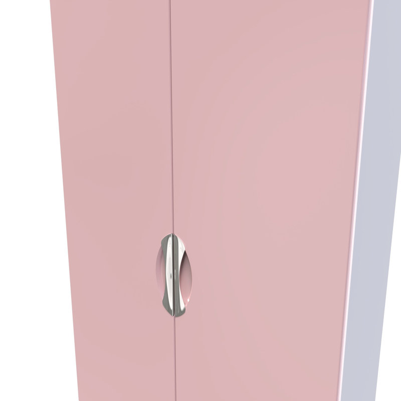 Bhodhini Manufactured Wood Wardrobe, Pink/White