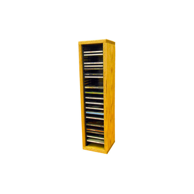 Support de rangement multimédia Karalynne, H 26,88 po x l 6,75 po x P 6,75 po, Chêne miel