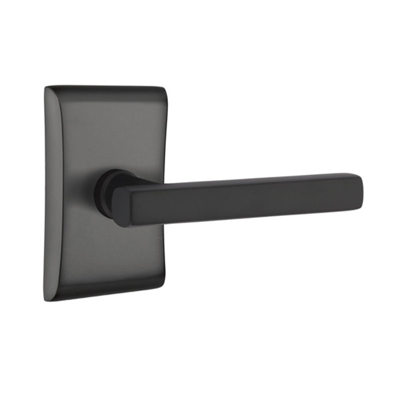 Freestone Flat Double Dummy Door Lever with Rectangle Rosette, Right, Flat Black