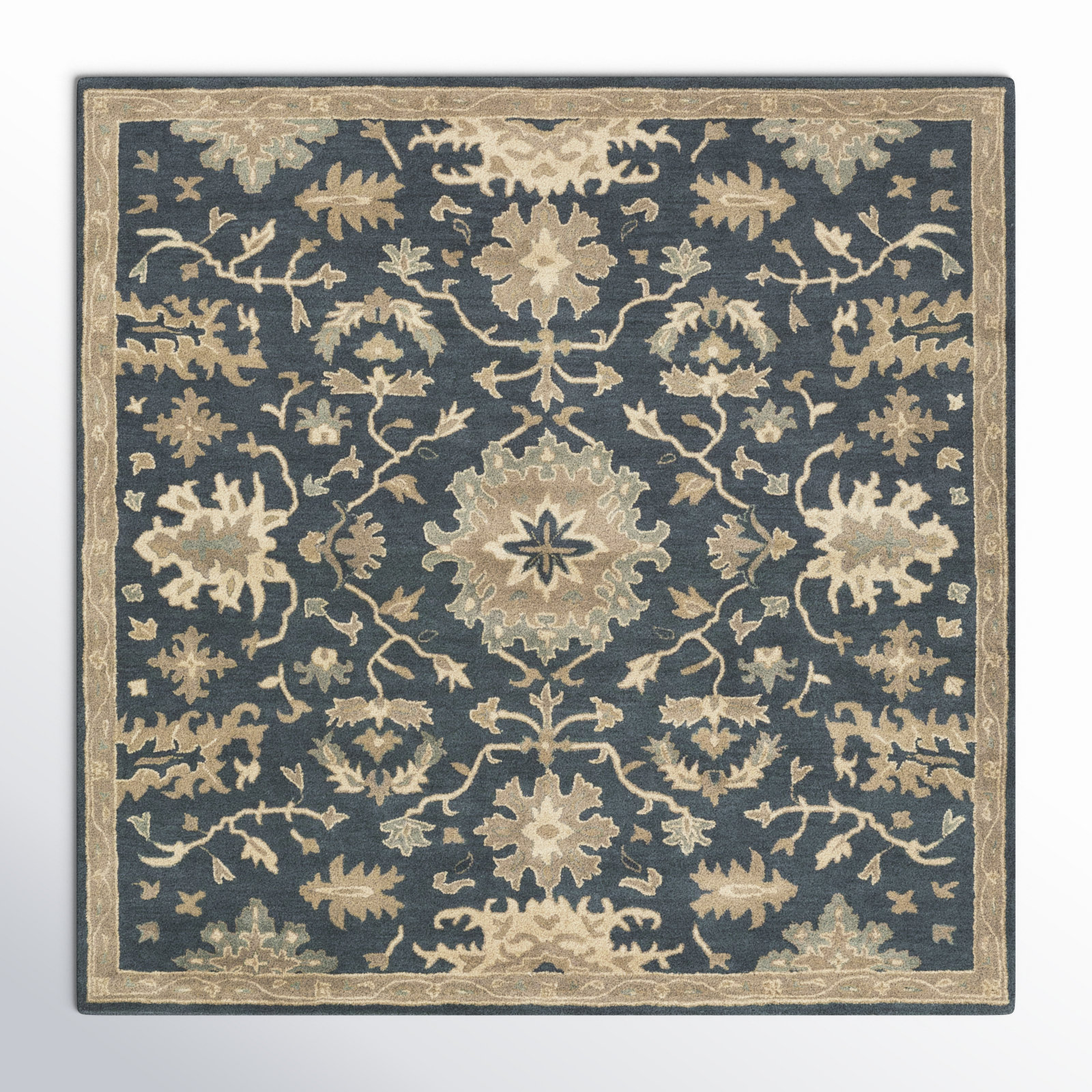 Arden Hand-Tufted Wool Floral Rug, Square 6'