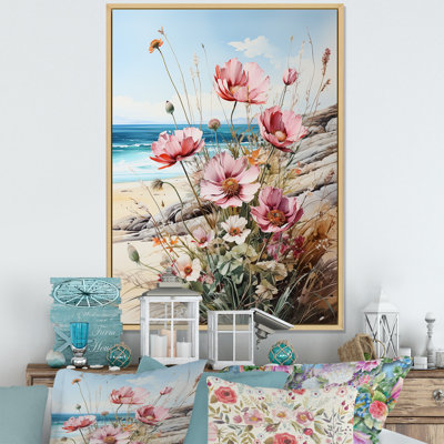 «Seasonal Flowers On The Beach I», reproduction sur toile