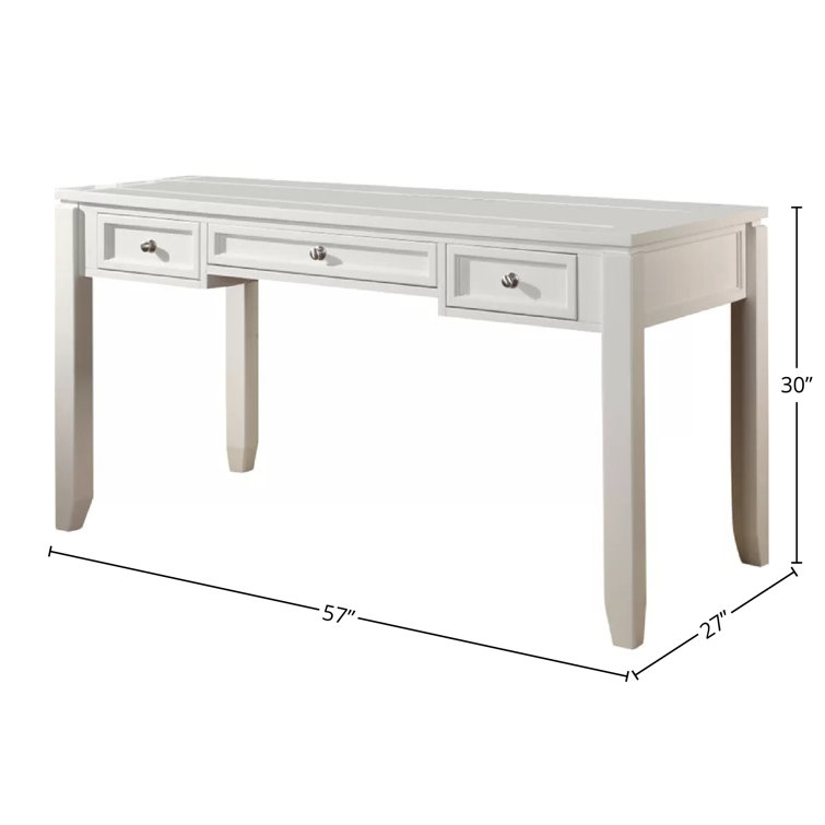 Bridgely 52 Wide Aged White Finish Wood Writing Desk - #4N557