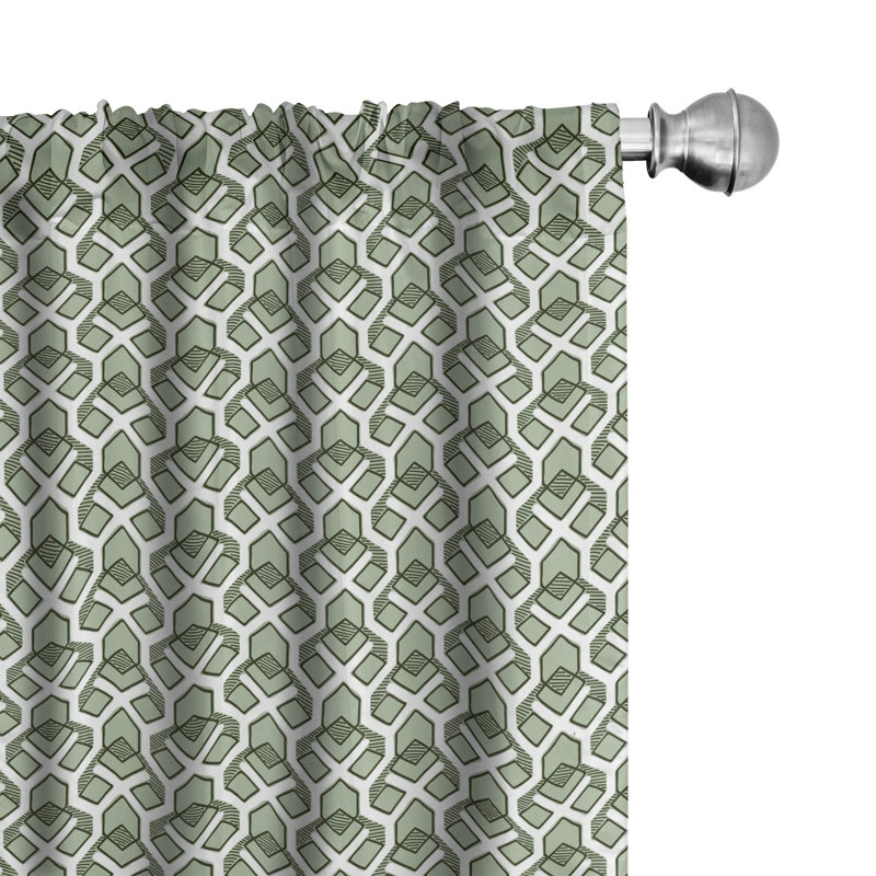 Geometric Semi-Sheer Rod Pocket Curtain Panels, 28" x 84"