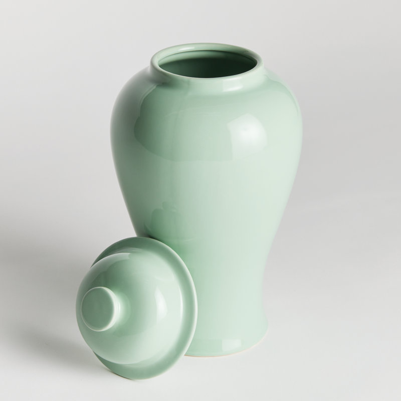 Ricki Ceramic Ginger Jar, Light Blue, 16.5"