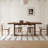 Modern Nut-Brown Rectangular Solid Wood Dining Table-1330915675