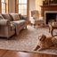 Tapis Brook traditionnel avec médaillon, style persan, gris crème, ivoire, beige, rose, lavable à la machine, antidérapant, à poils courts, pour l'intérieur et l'extérieur, adapté aux animaux domestiques, salon, chambre, salle à manger, entrée, couloir, bureau-1348742774