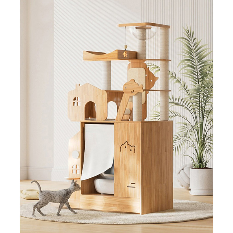 Solid Wood Multi-Functional Creative Cat Tree