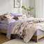 Lit double dans un sac floral taupe avec édredon, draps, 2 taies décoratives, 1 drap plat, taies d'oreiller ajustées, microfibre, motif assorti, rembourrage doux