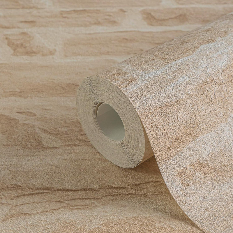 Rouleau de papier peint texturé L 21 pi Andilynn, Beige / crème
